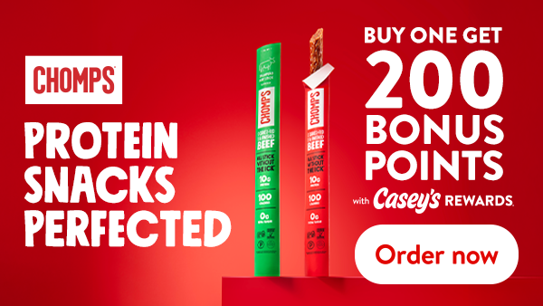 Buy one get 200 bonus points with Casey's Rewards. order now