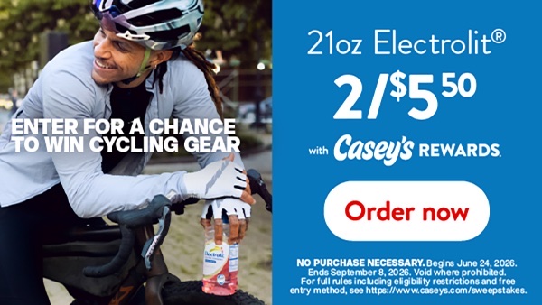 21oz Electrolit 2 for $5.50 with Casey's Rewards. order now