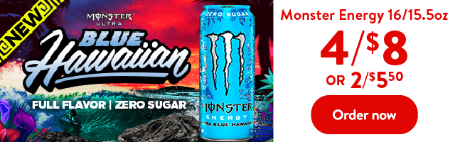 Monster Ultra Blue Hawaiian 4/$8