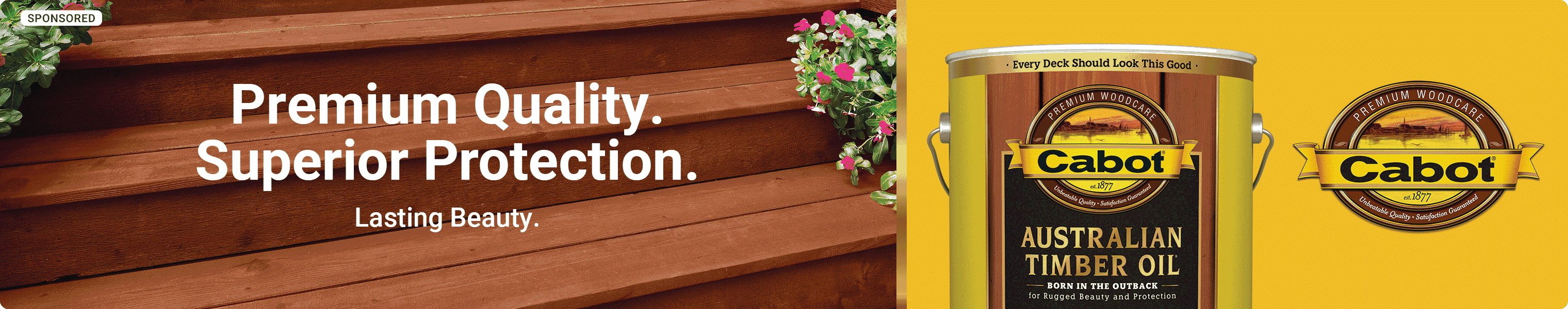 Advertisement for Sherwin Williams: Premium quality. Superior protection. Lasting beauty.