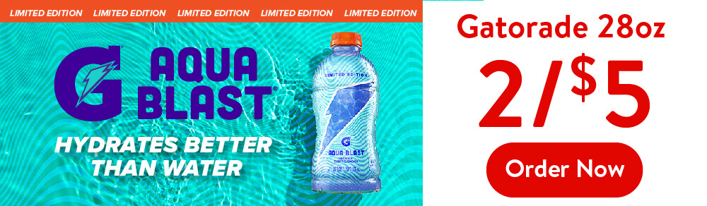 Gatorade Aqua Blast 2 for $5