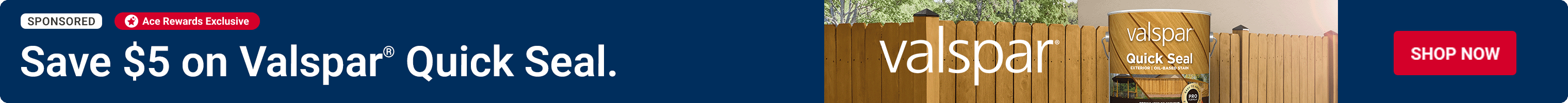 Advertisement for Sherwin Williams. Save $5 on Valspar Quick Seal.