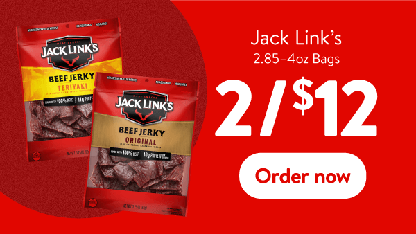 Jack Link's 2.85-4oz bags 2 for $12. Order now
