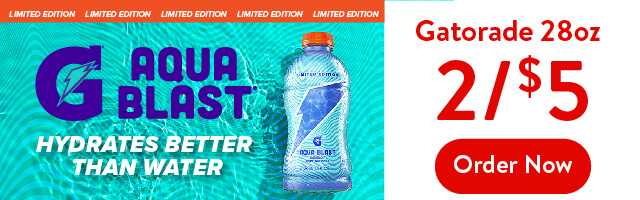 Gatorade Aqua Blast 2 for $5