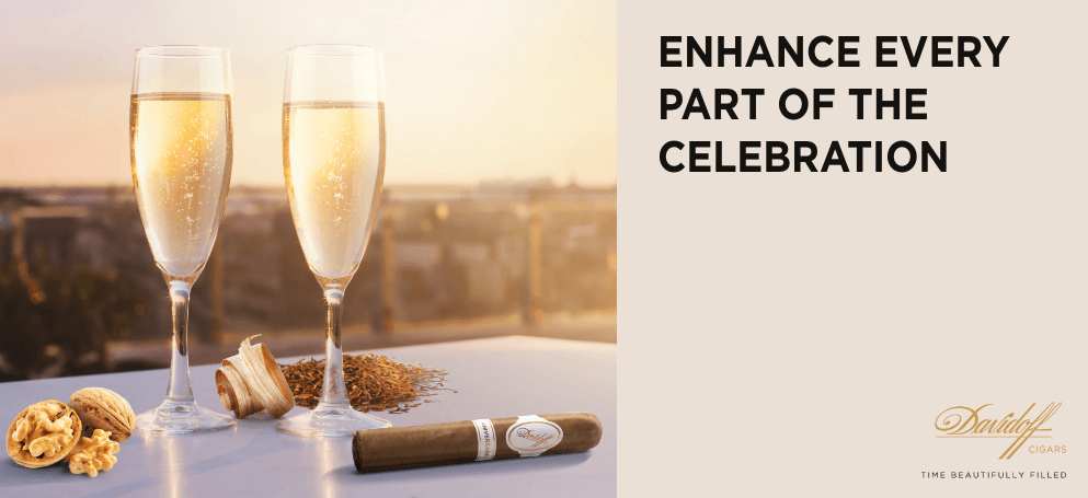 Advertisement for Davidoff: ENHANCE EVERY PART OF THE CELEBRATION.
