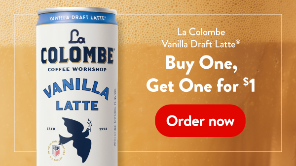 La Colombe Vanilla Draft Latte. Buy one get one for $1. Order now