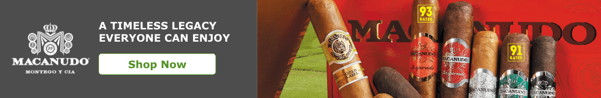 Macanudo Montego Y Cia cigars logo. A timeless legacy everyone can enjoy. Shop now